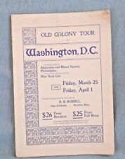 1898 Ephemera Railroad Train Schedule Tour Old Colony To Washington DC Pamphlet  picture