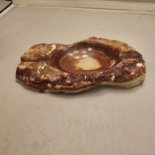 Vintage Redish Brown Stone Ashtray, Great Find picture