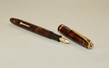 VINTAGE CONWAY STEWART No 12 FOUNTAIN PEN - VEINED PEARL MARBLE - NR MINT- C1955 picture