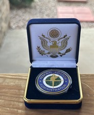 U.S. Federal Aviation Administration FAA Challenge Coin in Blue Velvet Case ·NEW picture