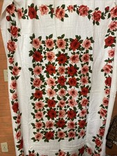 Vtg 50’s Terrycloth Table Cloth Roses NOS USA Steven’s Simtex picture