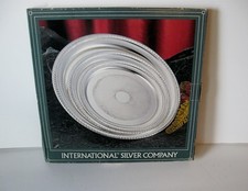 Vintage International Silver Co Silverplated 3 Server Table Tray Set -New/Box picture
