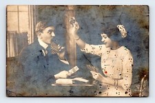 RPPC Advertisement Commercial Electric Supply Co St. Louis Couple Playing Cards picture