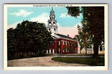 Newport NH-New Hampshire, Congregational Church, Antique, Vintage Postcard picture