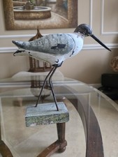Vintage Carved Wooden Shorebird Figurine 9.5