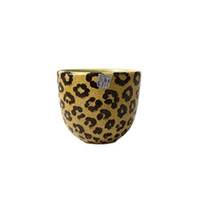 Koscherak Brothers KB Italy Vintage Ceramic Leopard Print Planter Pot Cachepot picture
