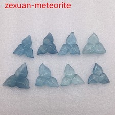 15G/8PCS Natural Blue Aquamarine Quartz Carved Clover Pendant Healing  GL01 picture