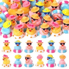 GGSTDDU Summer Mini Resin Ducks, Hawaii Beach Tiny Cruise Ducks Funny Miniature picture