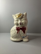 Vintage Shawnee Puss n Boots Long Tail Cookie Jar 1940s Made in USA picture