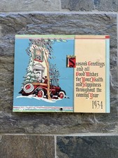Vintage 1934 US Tires Calendar Advertising Gas And Oil Automobilia Sign NOS picture