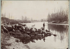 France, Occitanie, River near Lamalou-les-Bains, ca.1880, vintage print Ti picture