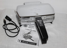 Vintage Black Angus Pizzelle Iron & Sandwich Grill Model 920 Chrome With Box USA picture