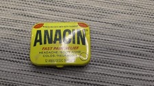 Vintage Anacin Fast Pain Relief Analgesic Sample Size Metal Tin empty picture