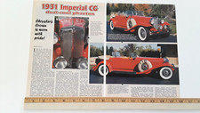 1931 CHRYSLER IMPERIAL CG  ORIGINAL 2003 ARTICLE picture