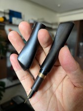 Hand‑crafted ebony dual dorsal‑fin fountain pen, fitted with Bock‑6 nib assembly picture