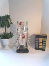 VtgPartylite P7016 Hurricane Calypso Mosaic w/ Gold Versailles stand; EUC/mint picture