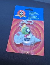 Vtg 1999 Marvin the Martian Looney Tunes Spaceship Keychain Clock Westclox New picture