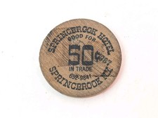 Springbrook Hotel Springbrook, NY Wooden Nickel Drink Token New York Vintage picture