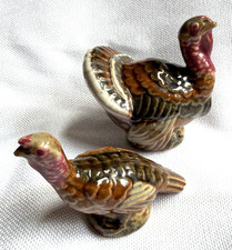Vtg. Rosemeade Pottery Turkey Salt & Pepper Shakers, Thanksgiving Holiday Decor picture
