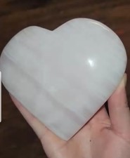 Pink Mangano Calcite Heart  Large UV Reactive Fluorescent picture