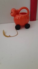 Vintage Halloween Plastic Candy Container Holder Kokomold Pumpkin Cat Not Rosbro picture