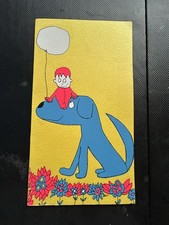 Vintage  Greeting Card  Blue Dog Grandma Pickle & Her Boys N.Y. New York used picture