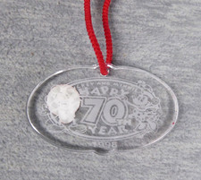 Disney Mickey Minnie Happy 70th Year 1998 Waterford Crystal Ornament Box Bag picture