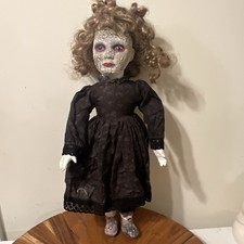 OOAK Creepy Doll, Scary Crackle Face, 17