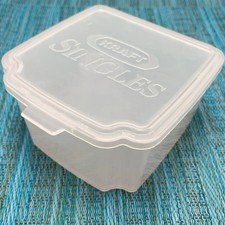 Vtg Kraft Cheese Singles Plastic Storage Container Keeper Hinged Lid Clear picture