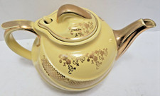 VINTAGE HALL GOLD ON YELLOW TEAPOT  ***NICE & W/FREE SHIPPING*** picture