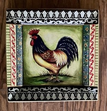 French Country Elegant Rooster Plate,  Stoneware 10”, For Display Only, EXCLT picture