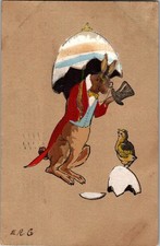 Vintage Victorian Postcard 1906 Sir Rabbit Hatches from an Egg picture