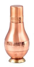 DSH Pure Copper Bedroom Water Bottle With Inbuilt Glass Hammered Matt Finished. picture
