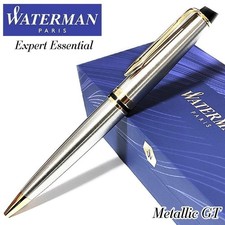 Mint WATERMAN Expert Essential Metallic Gold Tone Ballpoint Pen picture