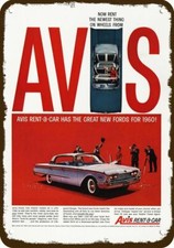 1960 AVIS RENT-A-CAR Car Rental Company Vintg-Look DECORATIVE REPLICA METAL SIGN picture