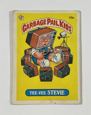 Topps 1985 Garbage Pail Kids Series 1 #10a Tee-Vee Stevie Sticker Card Matte picture