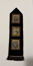 Victorian-era velvet photo wall hanging daguerreotype/ambrotype picture