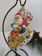 2007 Christopher Radko Peppermint Flyer 1016692 Santa Sleigh Ornament Poland picture