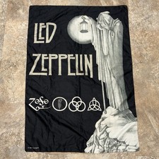 Vintage Y2k Led Zeppelin Fabric Flag Banner 2004 Mythgem 40 x 29 in picture
