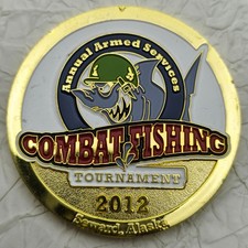 Combat Fishing Tournament Seward Alaska Armed Services Challenge Coin picture