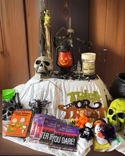 Halloween Decor Lot All Pieces  TY Beanie Charlie Brown DVD And TY Halloween picture