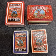 Union Pacific Railroad Omaha Platte Valley Playing Cards Tin 1869 Sealed Packs picture