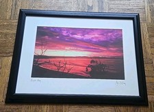 Vintage Bay Australia Sunset Photograph by John D’Errey Framed And Signed  picture