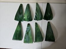 Antique Slag Glass Curved Replacement Panel Green Lot Of 8 picture