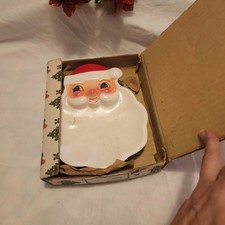 Vintage 1964 Holt Howard Japan Christmas Santa Nut Candy Dish Tray in Box picture