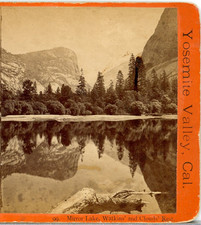 Mirror Lake, Watkins & Clouds Rest , Yosemite Valley--Anthony Stereoview G99 picture