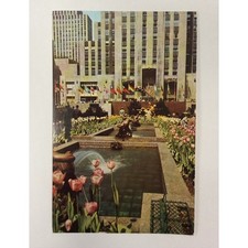 Vintage 1951 Rockefeller Center Channel Gardens NYC Postcard Dexter Press 538 picture