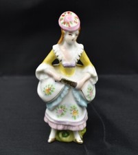 VTG OCCUPIED JAPAN PORCELAIN LADY FIGURINE VICTORIAN WOMAN HAND PAINTED  4-5/8