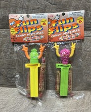 Vintage 1994 Alberts FUN FLIPS Candy PEZ LIKE Dispenser Container Lot of 2 picture