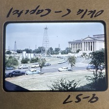 1957 Red Border Oklahoma State Capitol Oil Derrick 35mm Slide picture